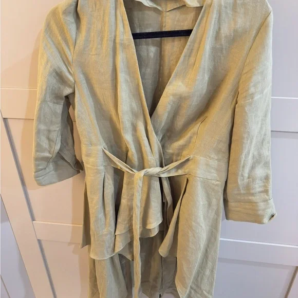 Zara Woman Olive Green Tie-Front Top - Picture 5 of 9